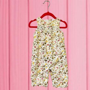 Janie and Jack Baby Floral Corduroy One Piece Jumpsuit Sleeveless Romper 3-6 Mon